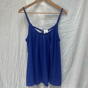 >50%OFF❣️NWT Torrid Blue Georgette Criss Cross Back Tank, M/L,size 00 in Torrid